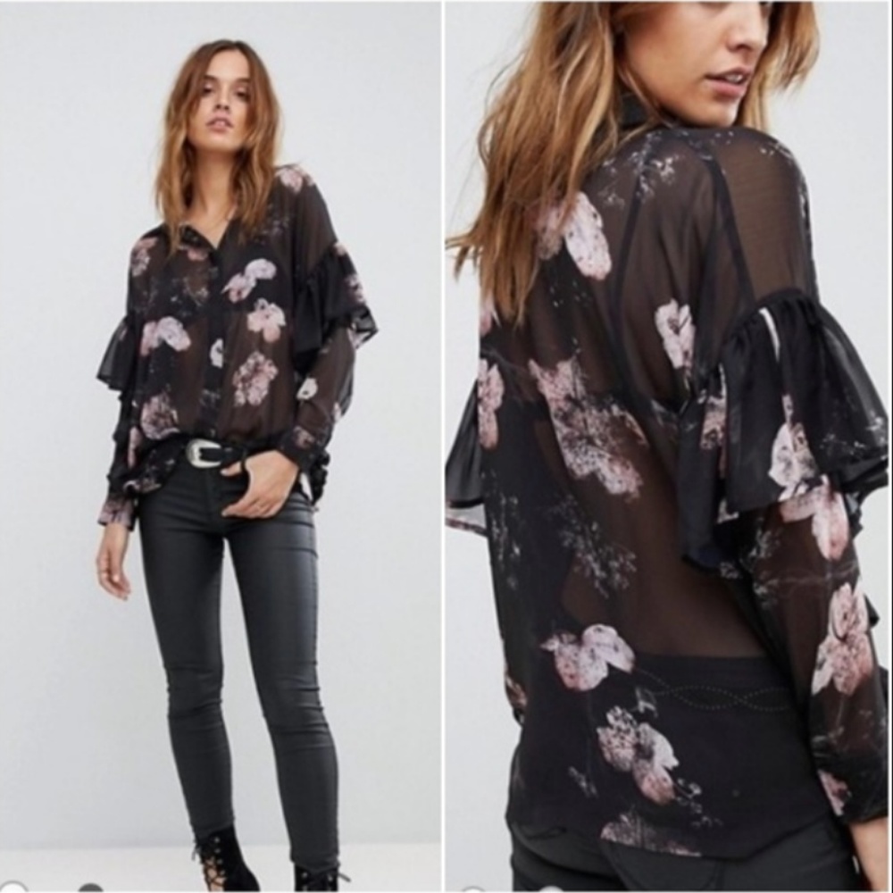 RELIGION FLORAL PRINT BLOUSE